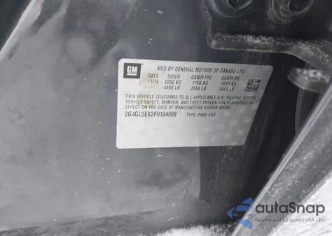 2015 Buick Regal Turbo from USA, damaged, VIN 2G4GL5EX2F9184988